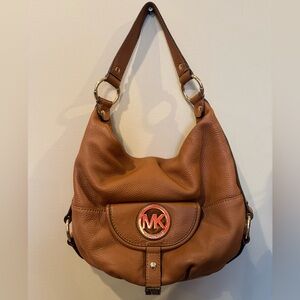 Michael Kors Fulton Large Tan Leather Shoulder Bag 35T0GFTL3L